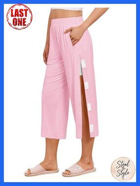 Tear Away Capri Pants Post Surgery Breakaway Adaptive Medical Scrub Bottoms